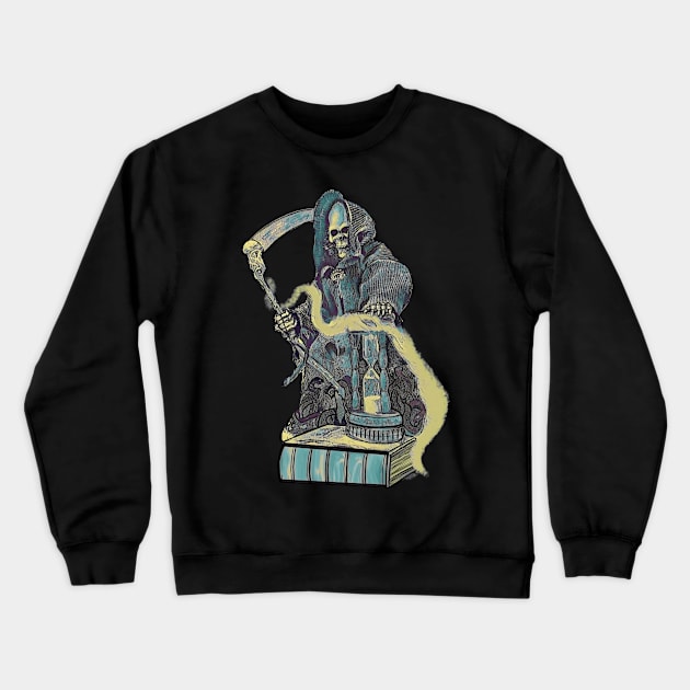 Grim Reaper art Cool gamer skull Crewneck Sweatshirt by LastViewGallery